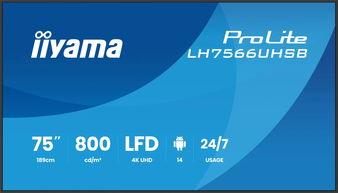 iiyama LH7566UHSB-B1AG 75 inç dijital signage ekran